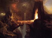 Thomas Cole Expulsion - Moon and Firelight oil